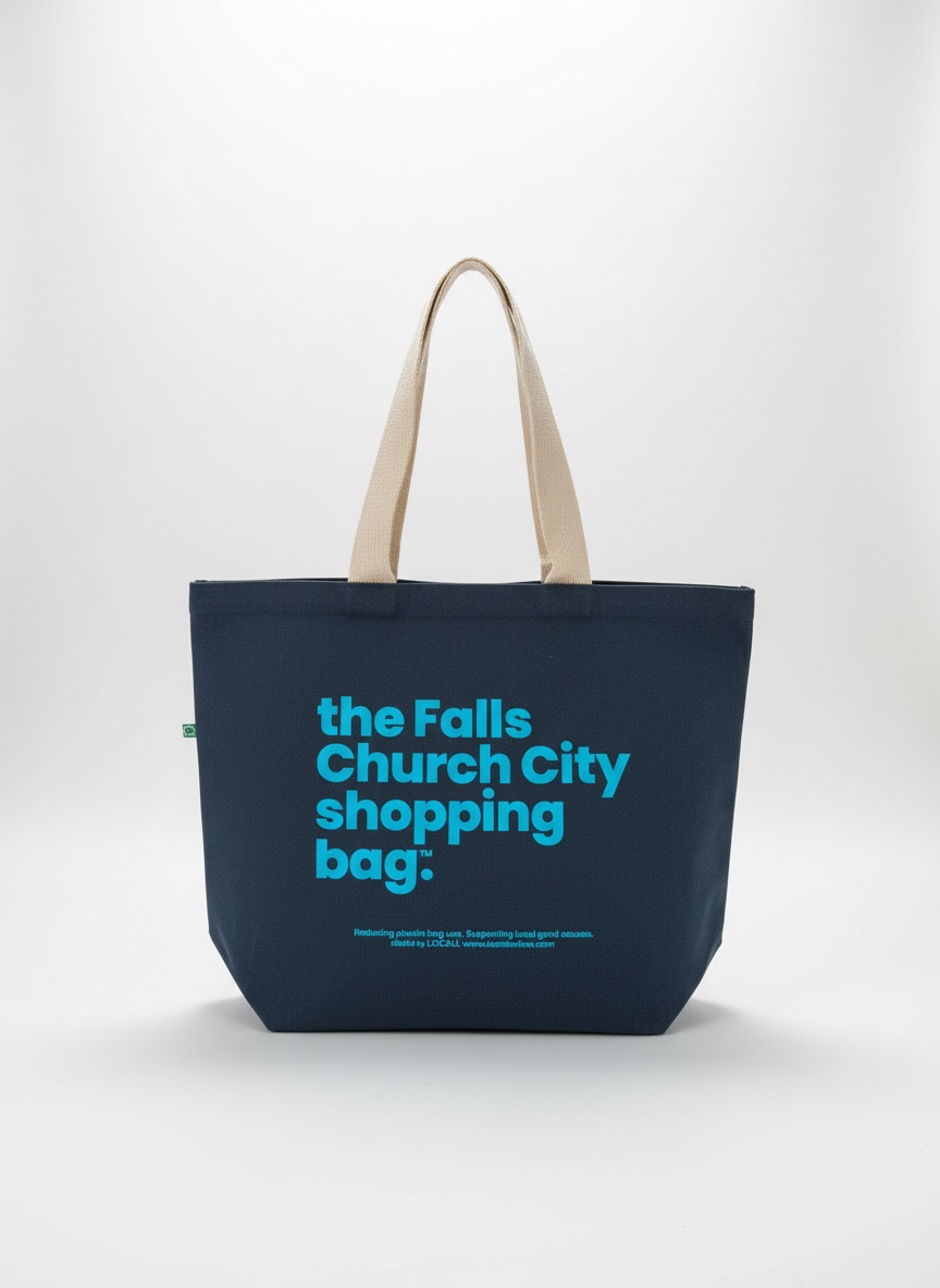 LOCALE Reusable Canvas Tote — Charcoal Grey / Azur Blue —  Printed in the USA